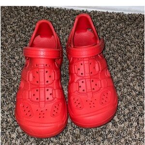 Teva red plastic Velcro sandals